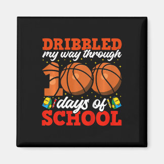 Kids 100th Day Of School Boys Basketball 100 Days Magnet