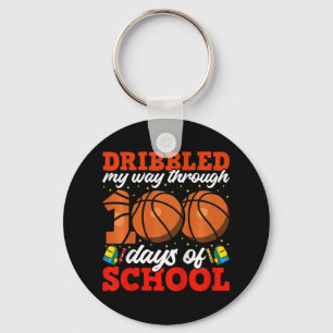 Kids 100th Day Of School Boys Bysketbyll 100 Days  Key Ring