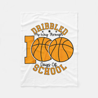 Kids 100th Day Of School Boys Bysketll 100 Days Of Fleece Blanket