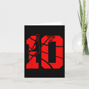 Kids 10 Year Old 10th Basketball Birthday PartyThe Card