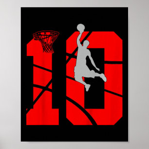 Kids 10 Year Old 10th Basketball Birthday PartyThe Poster