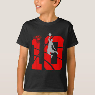 Kids 10 Year Old 10th Bysketbyll Birthday Partythe T-Shirt