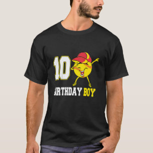 Kids 10 Year Old Dabbing Softball 10th Birthday B T-Shirt