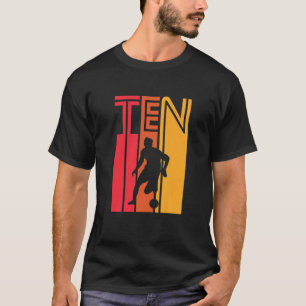 Kids 10 Years Soccer Gift 10Th Birthday Vintage Fo T-Shirt