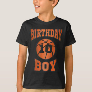 Kids 10th 10 ten years old happy birthday boy bask T-Shirt