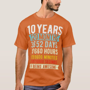 Kids 10th Birthday 10 Years Old Vintage Retro 120 T-Shirt