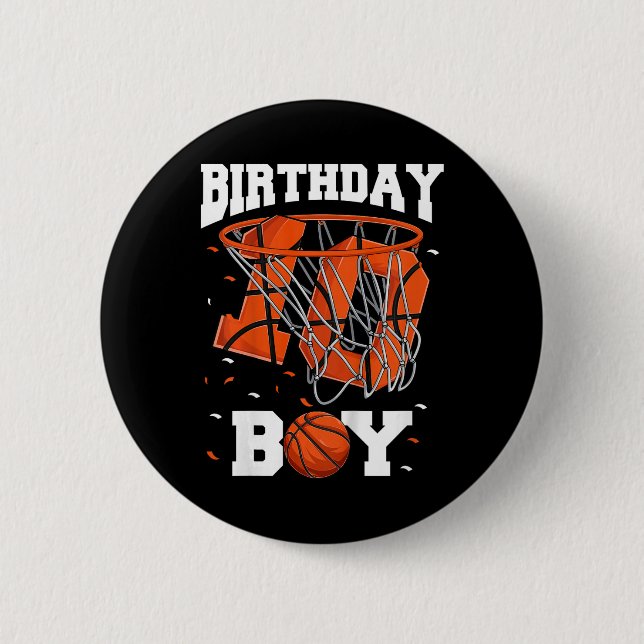 Kids 10th Birthday Basketball  Kids 6 Cm Round Badge (Front)
