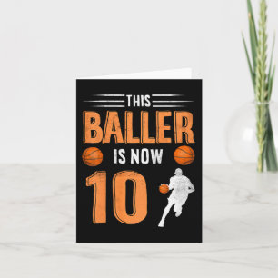 Kids 10th Birthday Basketball Player This Baller I Card