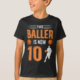 Kids 10th Birthday Basketball Player This Baller I T-Shirt
