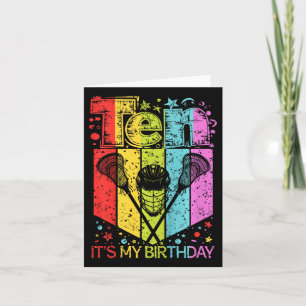 Kids 10th Birthday Boy Girl Ten 10 Year Old Lacros Card