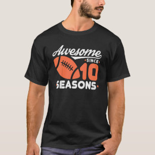 Kids 10th Birthday Football Player 10 years old T-Shirt