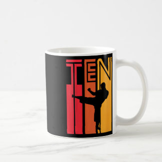 Kids 10th Birthday Gift Karate Retro Taekwondo Mar Coffee Mug