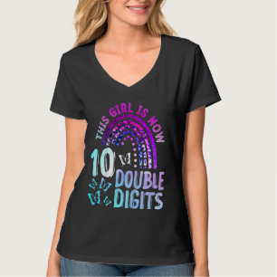 Kids 10th Birthday Gift This Girl Is Now 10 Double T-Shirt