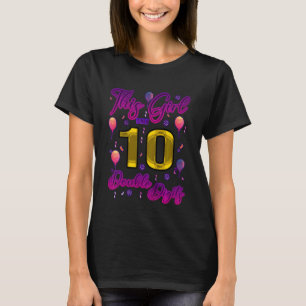 Kids 10th Birthday Girl Cute Double Digits Birthda T-Shirt