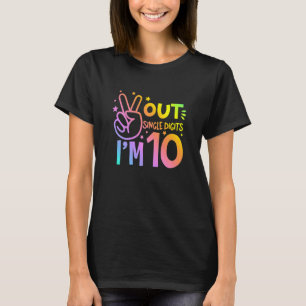 Kids 10th Birthday Peace Out Single Digits I'm 10 T-Shirt