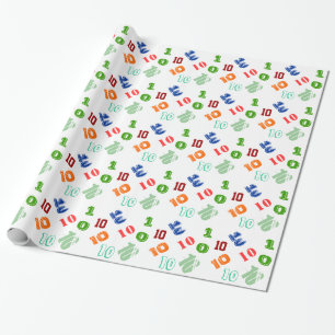 Kids 10th birthday personalise age wrapping paper