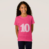 Kids 10th Birthday Shirt Cute Pink Number 10 T-Shi