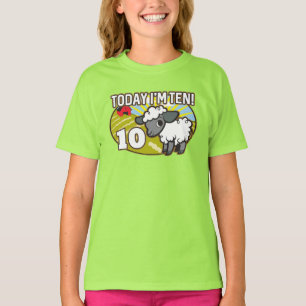 Kid's 10th Birthday Today I'm Ten! Cute Lamb T-Shirt