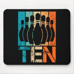 Kids 10th Bowling Birthday 10 Year Old Birthday Bo Mouse Pad