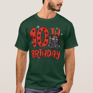 Kids 10th Ninja Birthday Boy 10 Year Old Samurai B T-Shirt