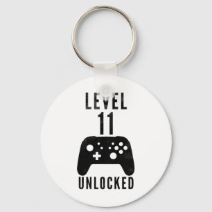 Kids 11 Year Old Birthday Gamer Level 11 Unlocked  Key Ring