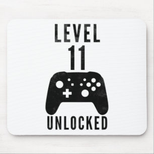 Kids 11 Year Old Birthday Gamer Level 11 Unlocked  Mouse Pad