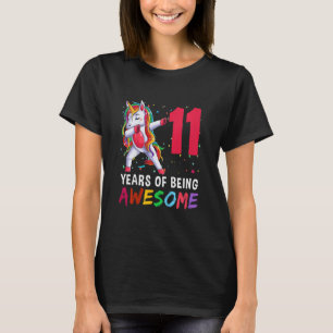 Kids 11 Year Old   Girls Teens Dabbing Unicorn 11t T-Shirt