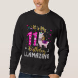 Kids 11 Years Old and Llamazing  11th birthday slo Sweatshirt<br><div class="desc">Kids 11 Years Old and Llamazing  11th birthday sloth llama</div>