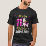 Kids 11 Years Old and Llamazing  11th birthday slo T-Shirt<br><div class="desc">Kids 11 Years Old and Llamazing  11th birthday sloth llama</div>