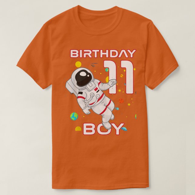 Kids 11th Birthday Astronaut 11 Year Old Birthday  T-Shirt (Design Front)