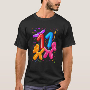 Kids 11th Birthday Balloon Animals Balloon Themed  T-Shirt