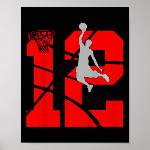 Kids 12 Year Old 12th Basketball Birthday PartyThe Poster