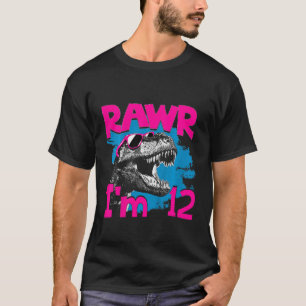 Kids 12 Year Old 12th Birthday Rex Tyrannosaurus R T-Shirt