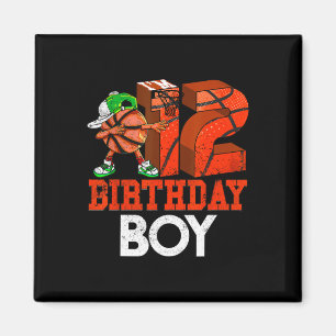 Kids 12 Year Old Basketball Dabbing 12th Birthday Magnet