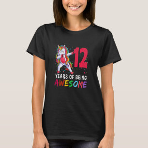 Kids 12 Year Old  Girls Teens Dabbing Unicorn 12th T-Shirt