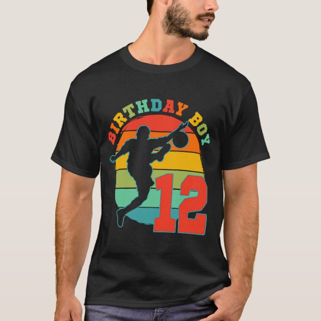 Kids 12 Year Old Soccer Birthday Party Themed 12th T-Shirt (Front)