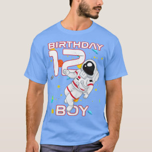 Kids 12th Birthday Astronaut 12 Year Old Birthday  T-Shirt