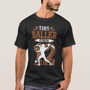 Kids 12th Birthday Football Boy 12 Years Old Footb T-Shirt