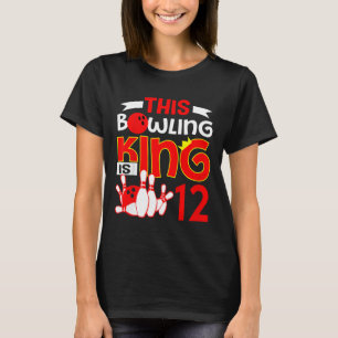 Kids 12th Birthday Graphic - This Bowling King Is T-Shirt