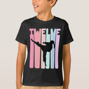 Kids 12th Birthday Retro Taekwondo Karate Girls 12 T-Shirt