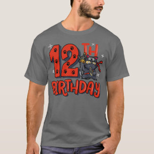 Kids 12th Ninja Birthday Boy 12 Year Old Samurai B T-Shirt