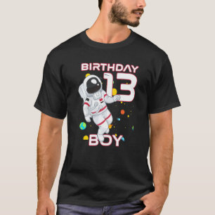 Kids 13 Year Old Birthday Astronaut 13th Birthday  T-Shirt