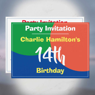 Kid's 14th Birthday Party Invitation