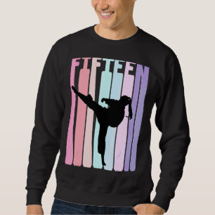 Kids 15th Birthday Retro Taekwondo Karate Girls 15 Sweatshirt