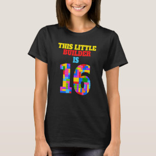 Kids 16th Birthday 16 Years Old Builder Boy Girl B T-Shirt