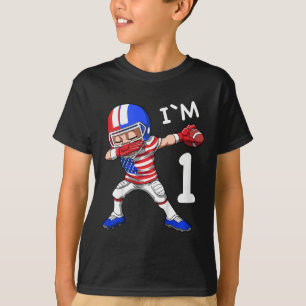 Kids 1 Birthday American Football Dabbing 1 Year O T-Shirt