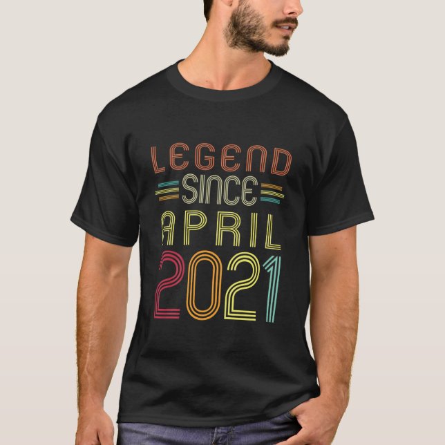 Kids 1 Year Old Gifts - Legend Since April 2021 1S T-Shirt (Front)