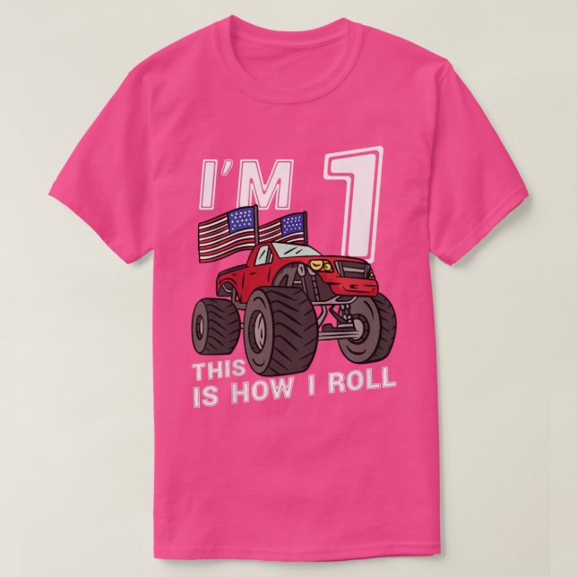 Kids 1 Years Old Boy Monster Truck 1st Birthday Ki T-Shirt (Design Front)