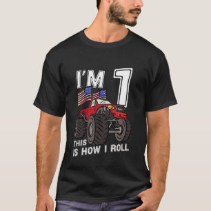 Kids 1 Years Old Boy Monster Truck 1st Birthday Ki T-Shirt