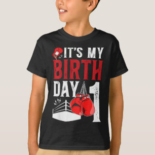 Kids 1st Birthday Boxing Boy 1 Year Old Boxer Bday T-Shirt